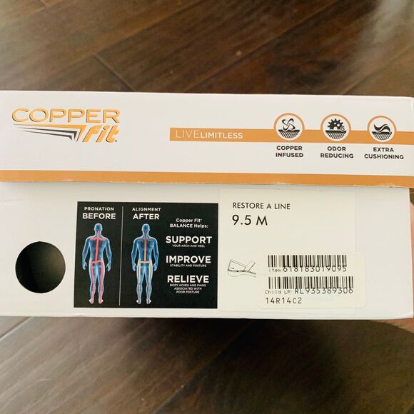 NWT Copper Fit Restore A Line Women's Gray Walking Slip-on Tennis Shoes Size 9.5 - Picture 6 of 8